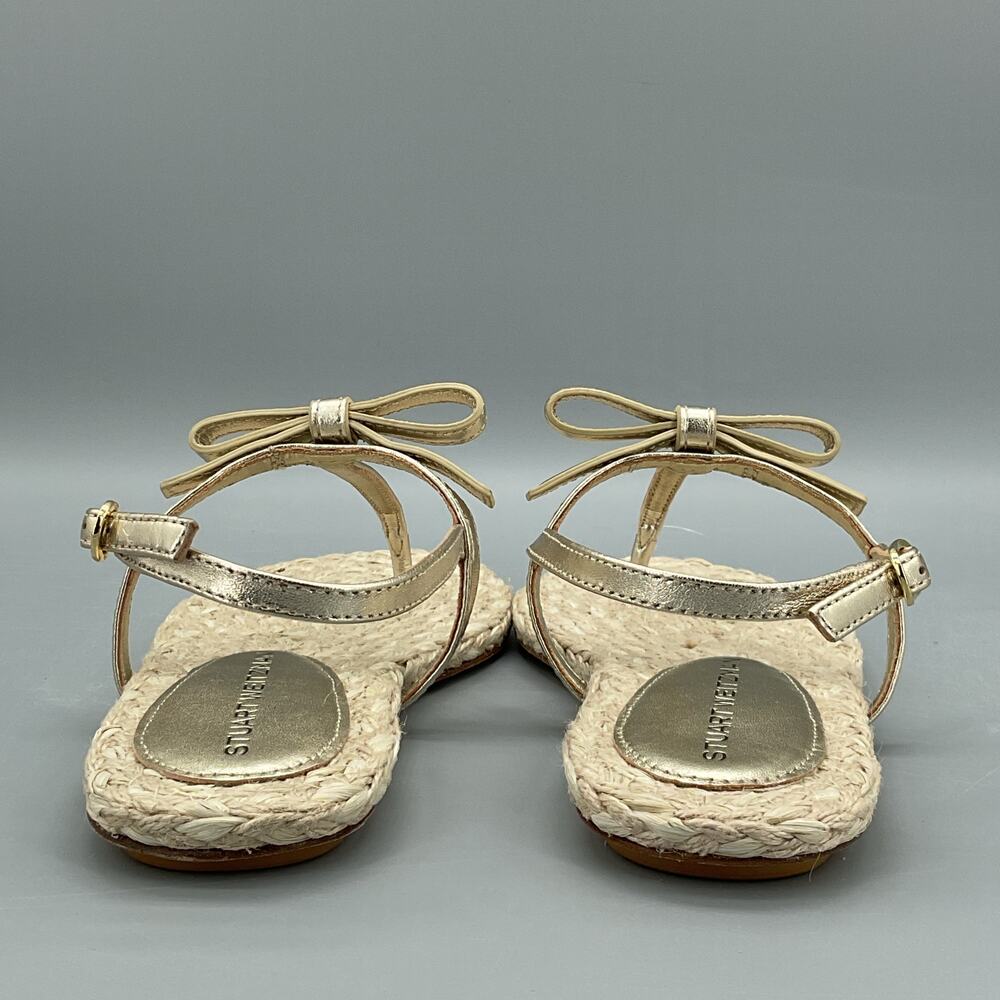 NEW Stuart Weitzman Women’s Felicity Espadrille Sandals Gold Size 6B - Picture 4 of 10
